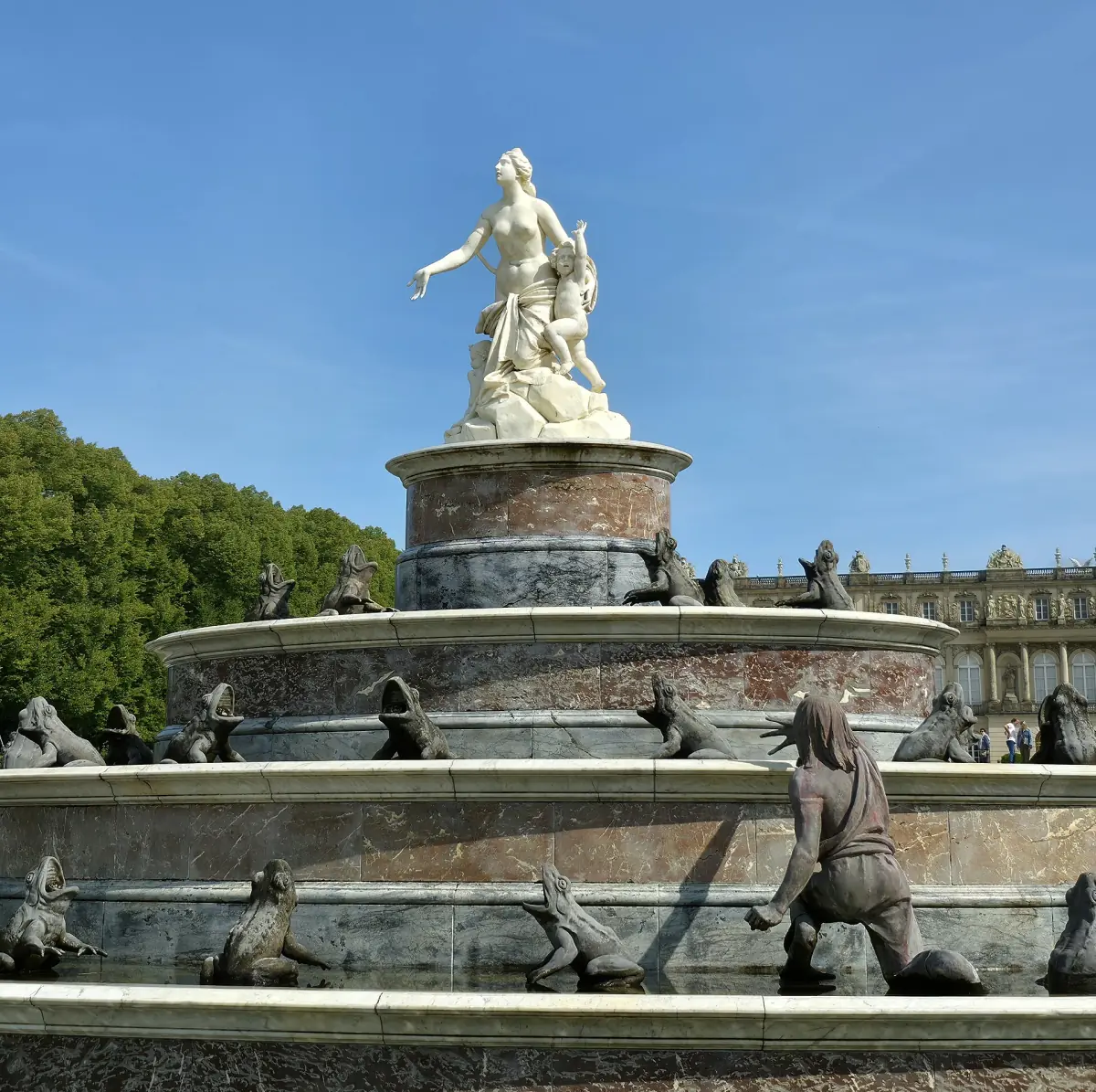 The Latona Fountain in the park of Herrenchiemsee New Palace